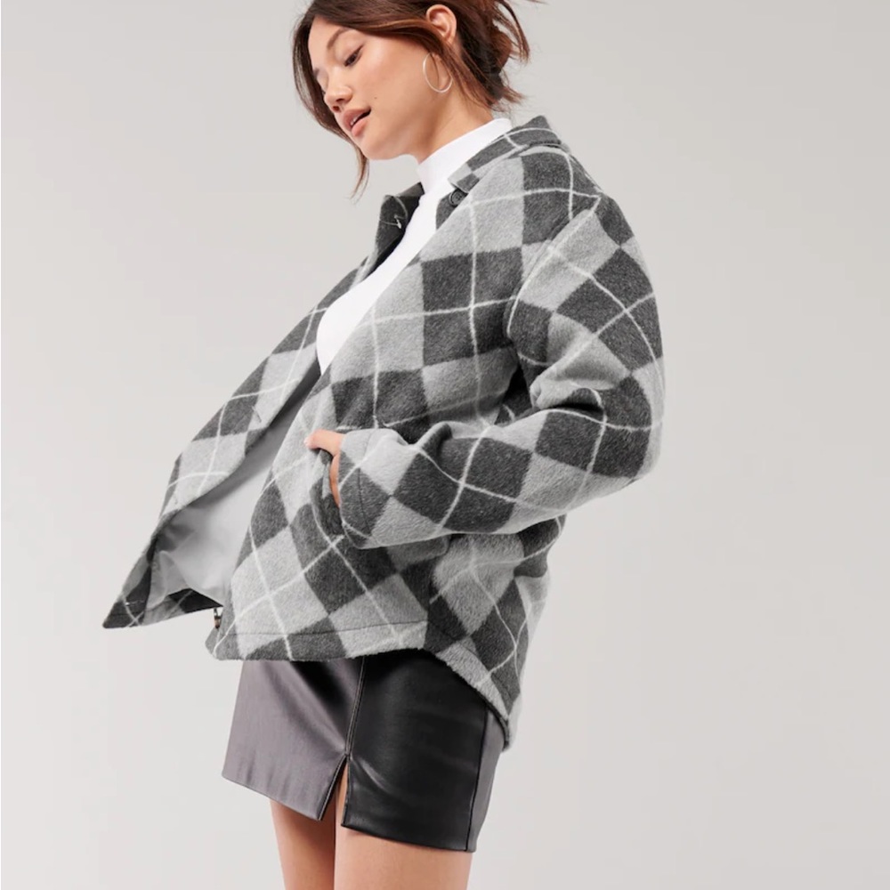 Hollister argyle plaid shacket
